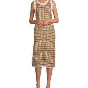 Sam Edelman Black and White Sheath Midi Dress